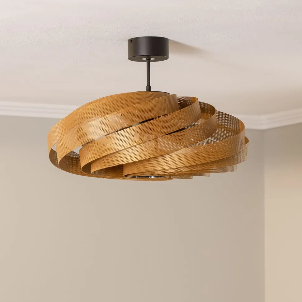 Plafondlamp Vento, goudkleurig, Ø 60 cm