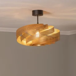 Plafondlamp Vento, goudkleurig, Ø 50 cm