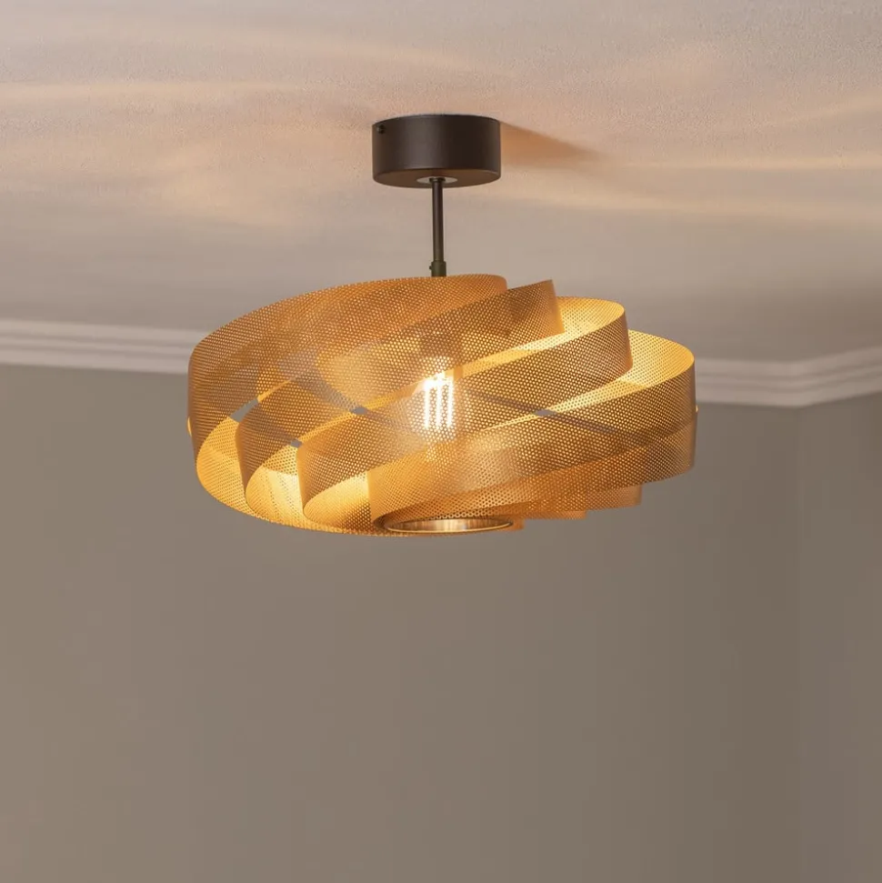 Plafondlamp Vento, goudkleurig, Ø 50 cm