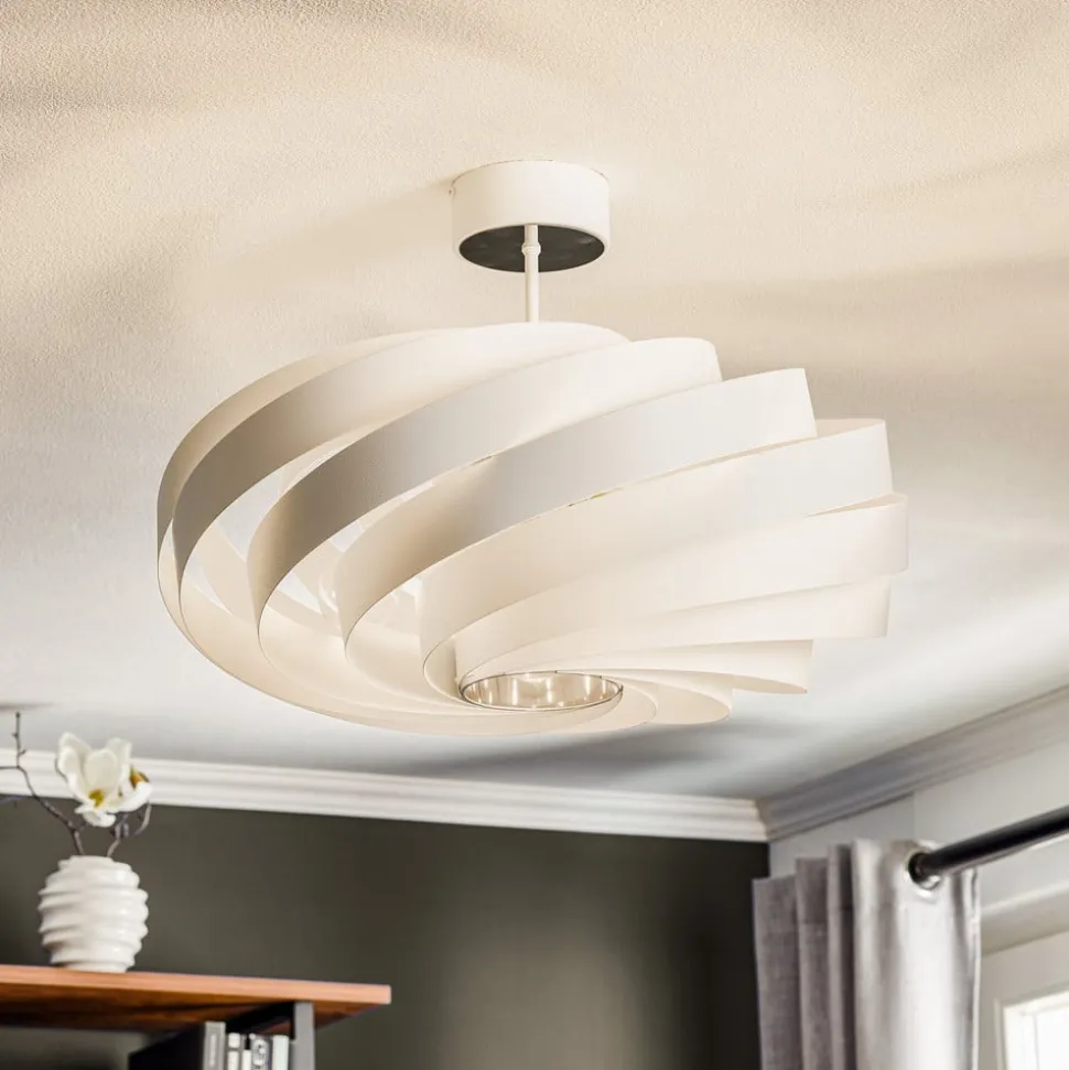 Plafondlamp Vento, wit, Ø 60 cm, metaal, E27