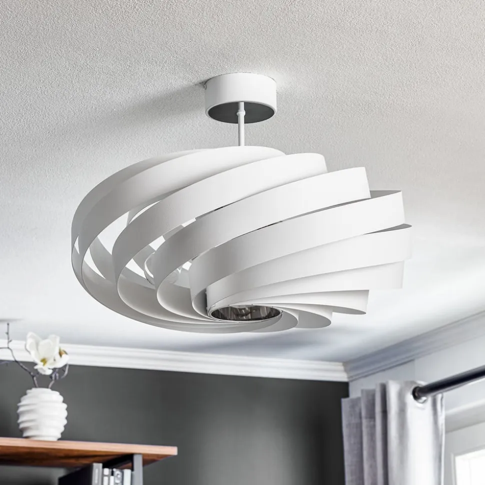 Plafondlamp Vento, wit, Ø 60 cm, metaal, E27