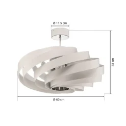 Plafondlamp Vento, wit, Ø 60 cm, metaal, E27