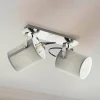 Plafondlamp Villabate met 2 grijze textielkappen