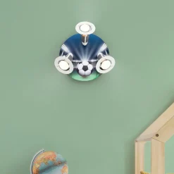 Plafondlamp Voetbal Arena, groen-blauw