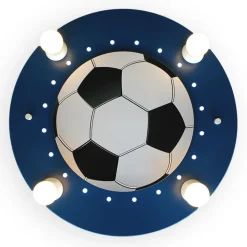 Plafondlamp Voetbal, 4-lamps donkerblauw-wit