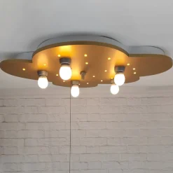 Plafondlamp wolk, goud, 5-lamps, 20 LED punt