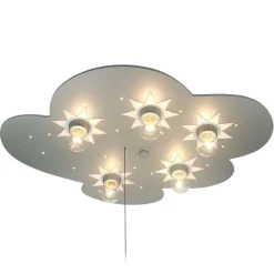 Plafondlamp wolk, titaan, 5-lamps, 20 LED punt
