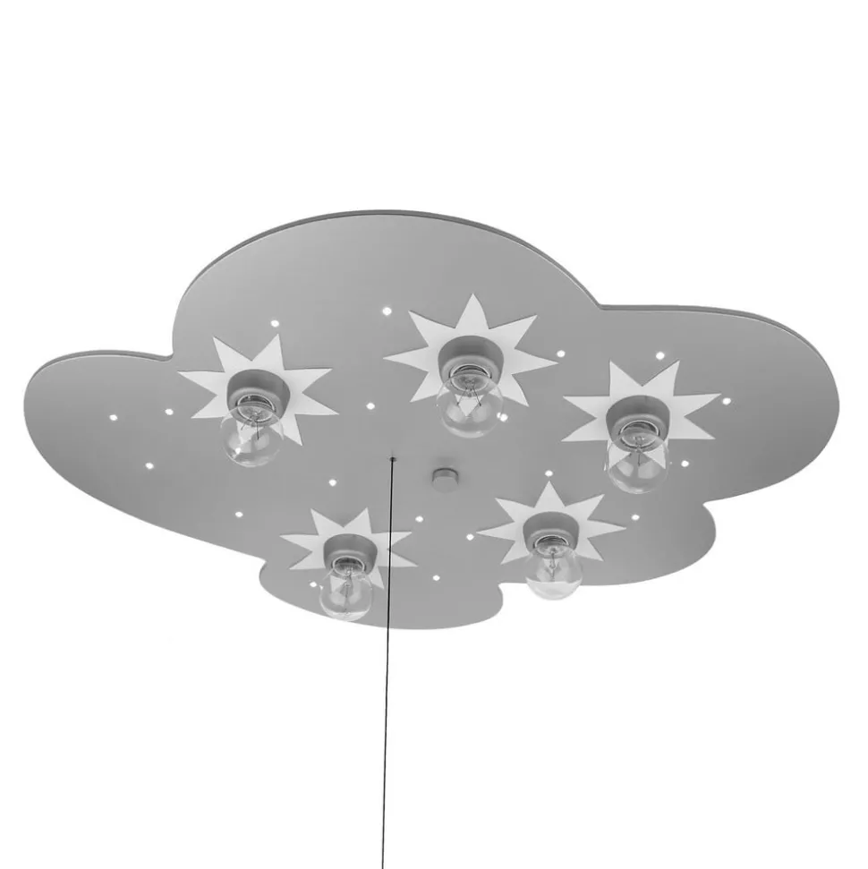 Plafondlamp wolk, titaan, 5-lamps, 20 LED punt