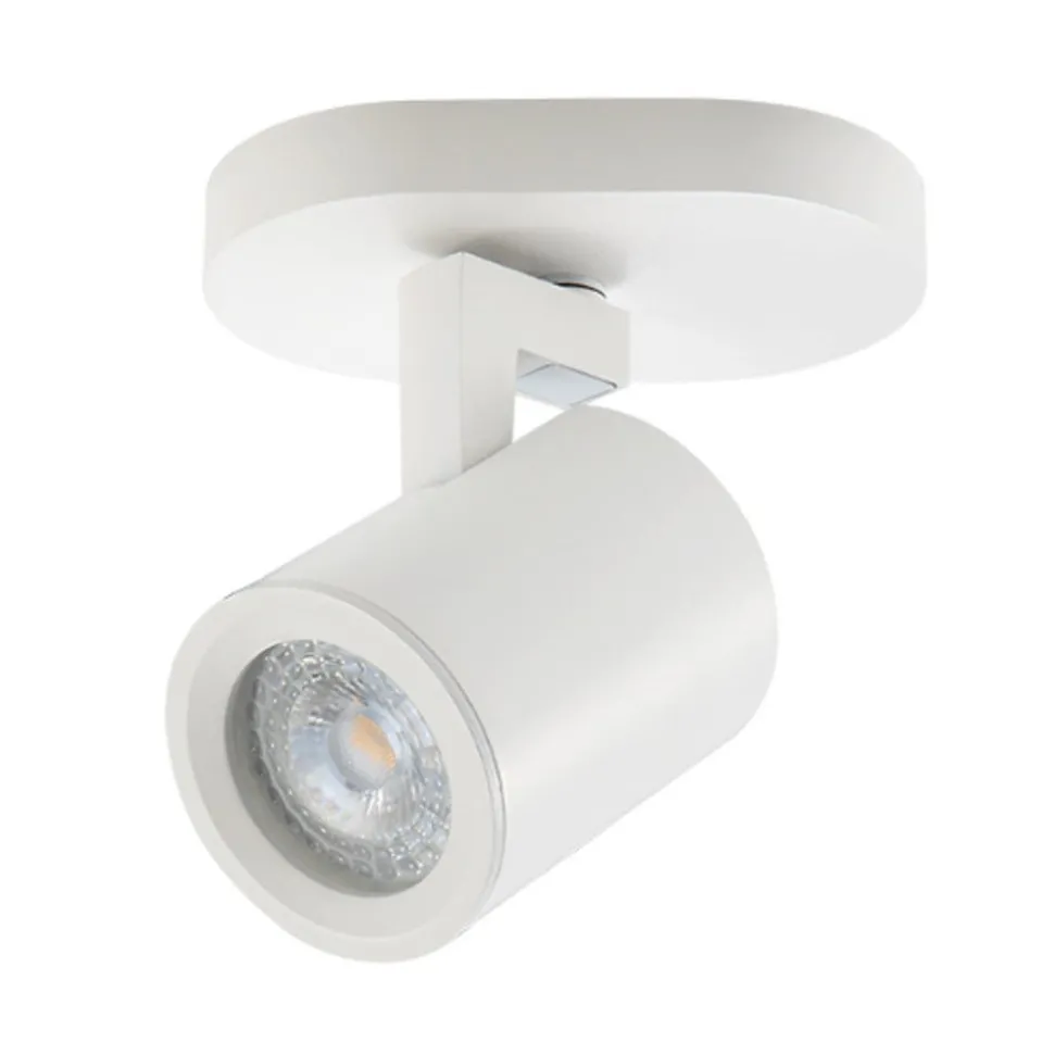 Plafondspot 180105, lampenkop draaibaar, mat wit