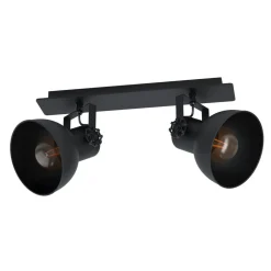 Plafondspot Barnstaple, zwart, 2-lamps