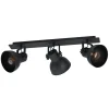 Plafondspot Barnstaple, zwart, 3-lamps