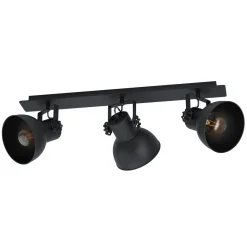 Plafondspot Barnstaple, zwart, 3-lamps