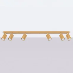 Plafondspot carbon, goudkleurig, lengte 117 cm, aluminium, 6-lamps.