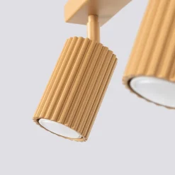 Plafondspot carbon, goudkleurig, lengte 117 cm, aluminium, 6-lamps.