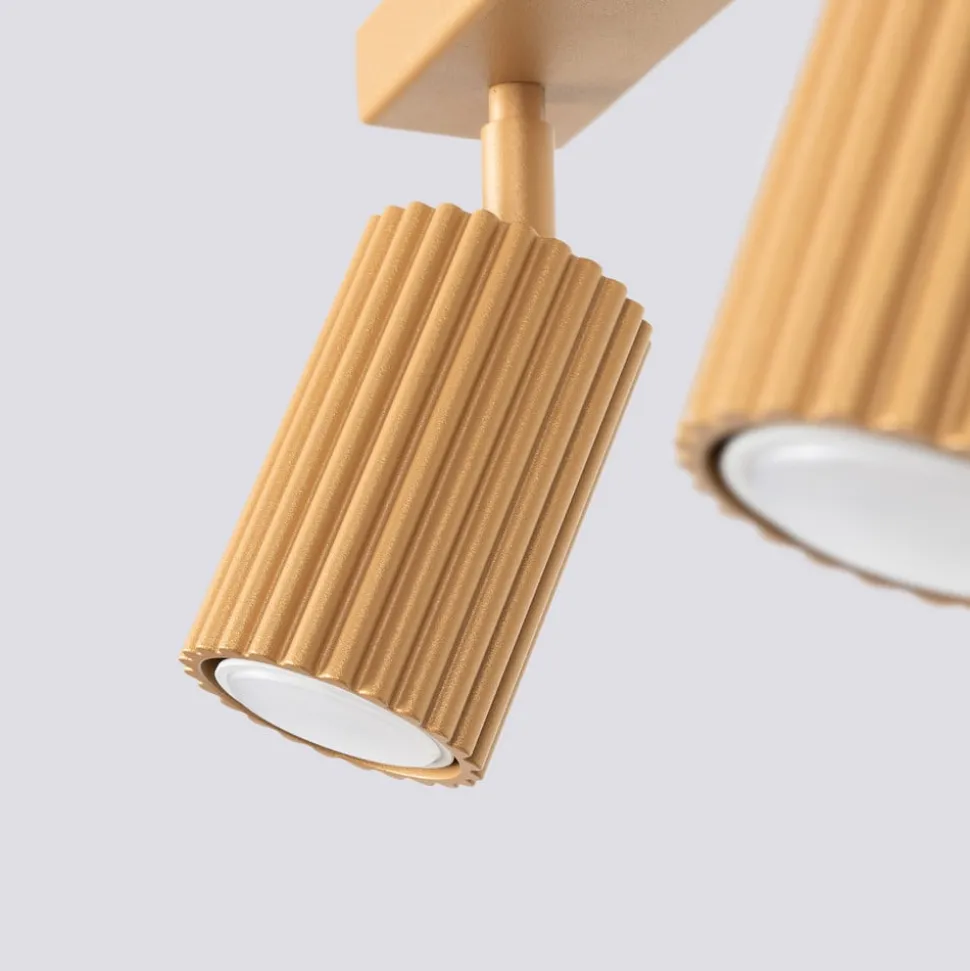 Plafondspot carbon, goudkleurig, lengte 117 cm, aluminium, 6-lamps.