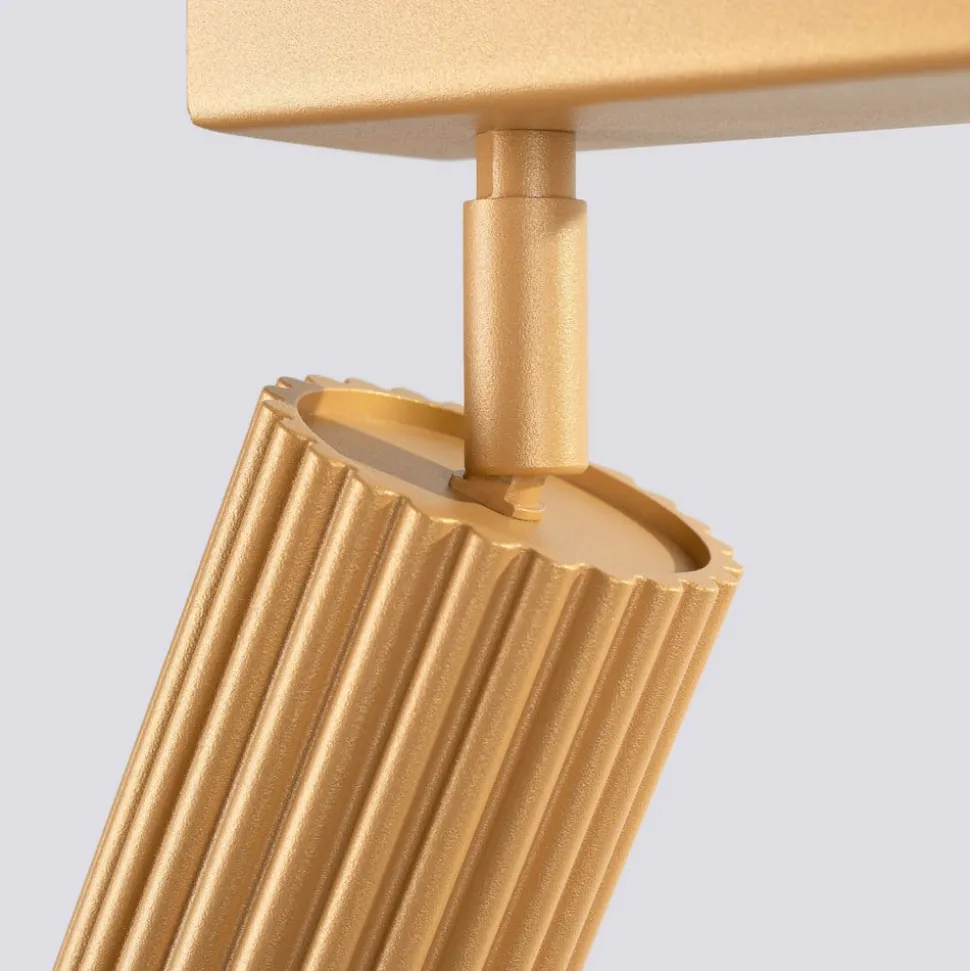 Plafondspot carbon, goudkleurig, lengte 117 cm, aluminium, 6-lamps.