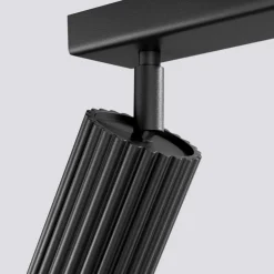 Plafondspot carbon, zwart, lengte 117 cm, aluminium, 6-lamps.