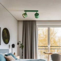 Plafondspot Chloe verstelbaar 2-lamps, groen