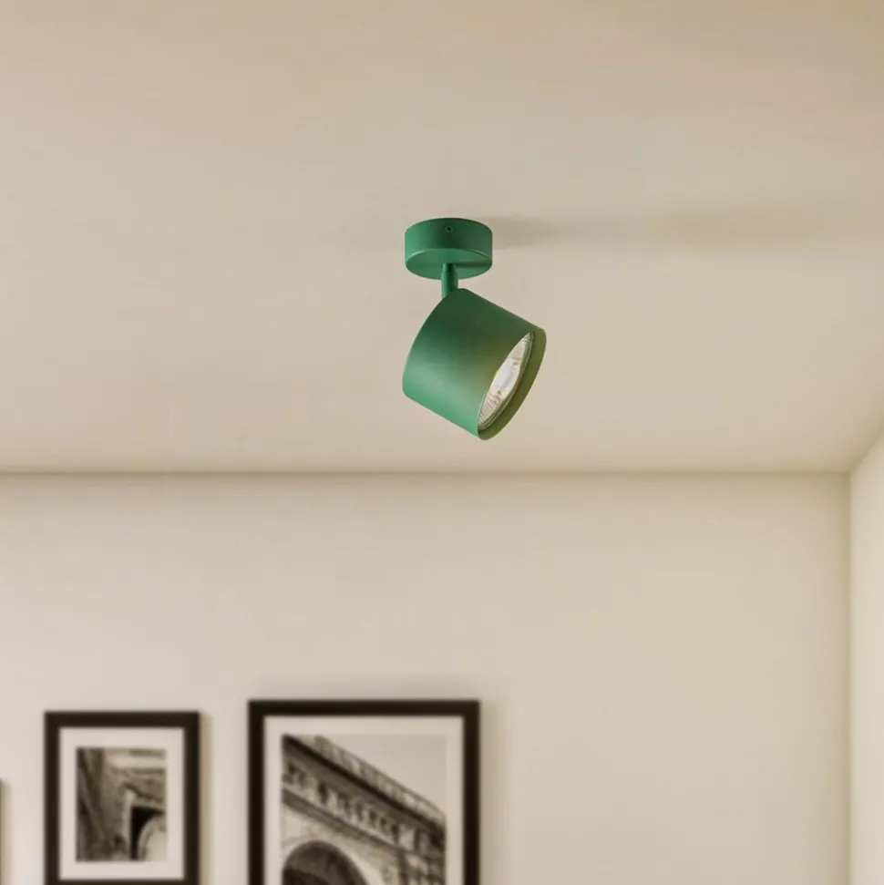 Plafondspot Chloe, verstelbaar, groen, metaal, GU10, 13,5 cm