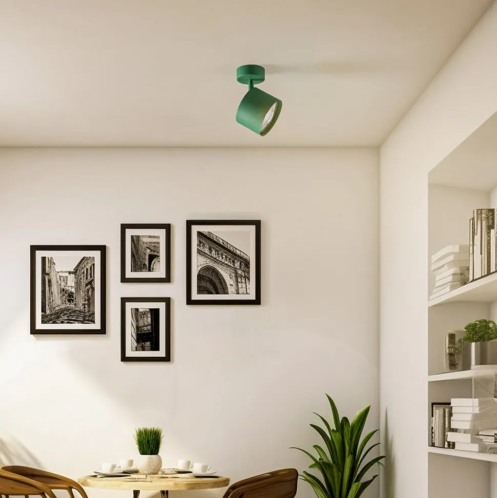 Plafondspot Chloe, verstelbaar, groen, metaal, GU10, 13,5 cm