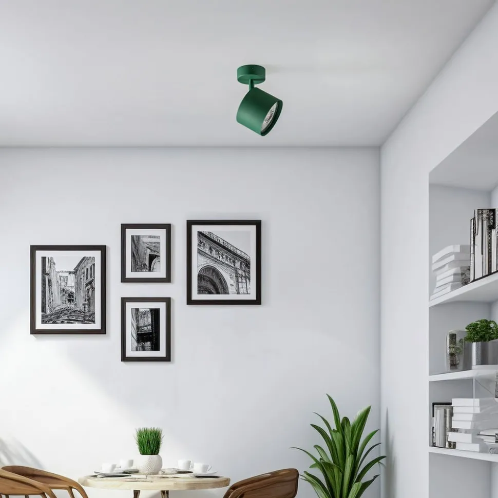 Plafondspot Chloe, verstelbaar, groen, metaal, GU10, 13,5 cm