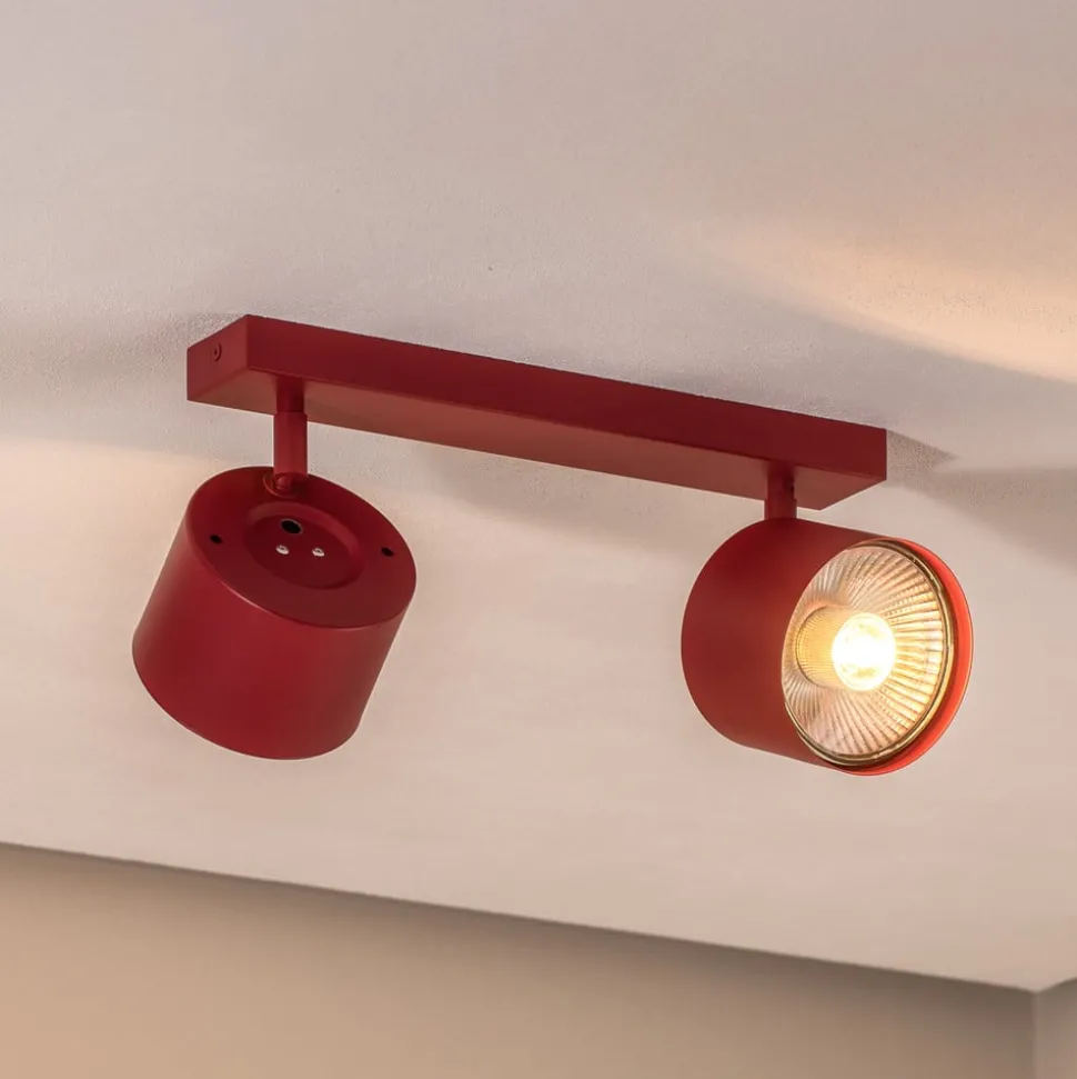 Plafondspot Chloe verstelbaar 2-lamps, rood