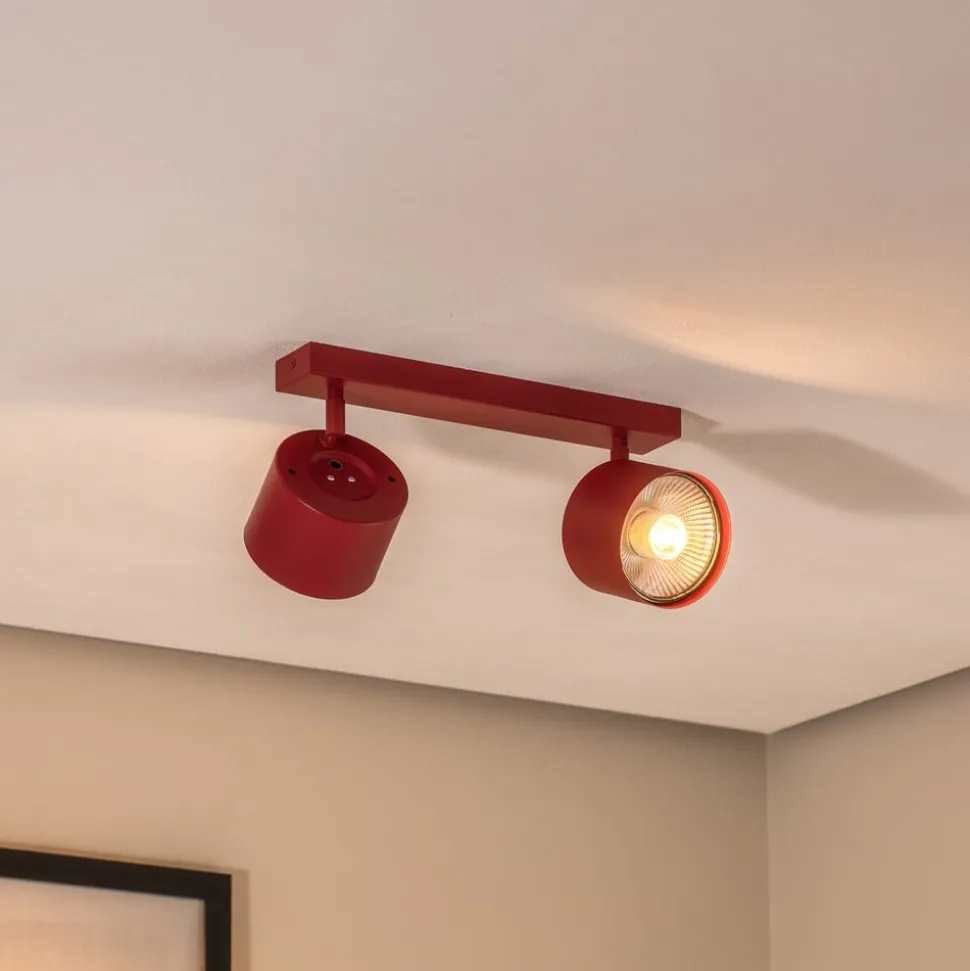 Plafondspot Chloe verstelbaar 2-lamps, rood