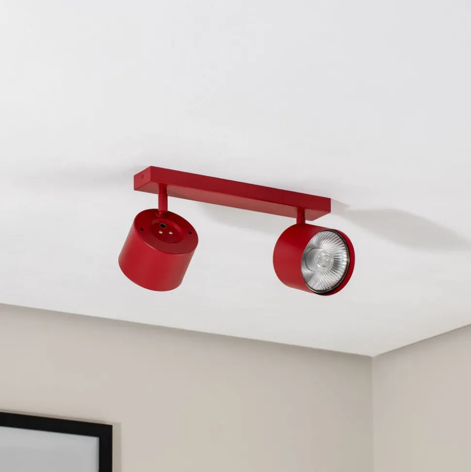 Plafondspot Chloe verstelbaar 2-lamps, rood