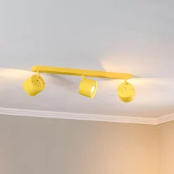 Plafondspot Chloe verstelbaar 3-lamps, geel