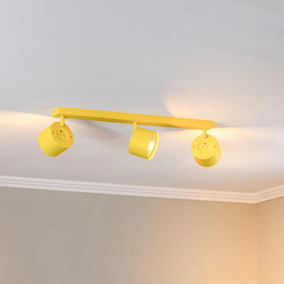 Plafondspot Chloe verstelbaar 3-lamps, geel