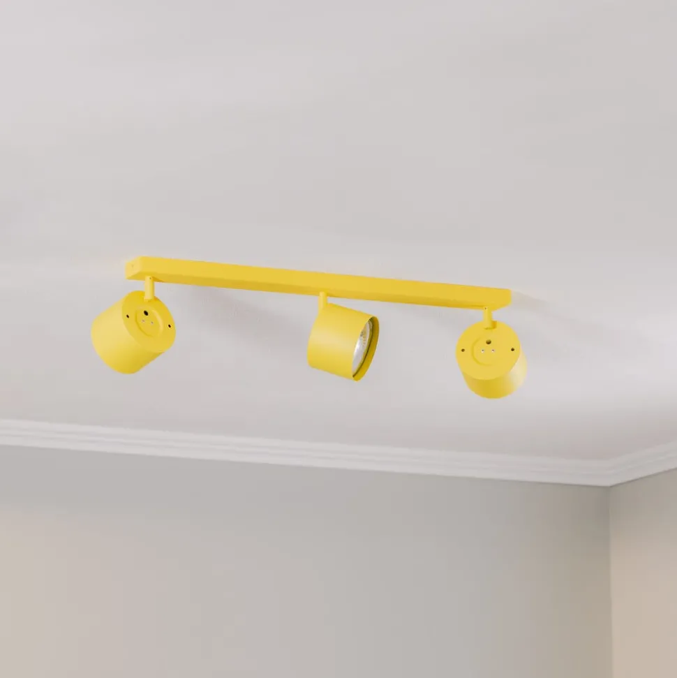 Plafondspot Chloe verstelbaar 3-lamps, geel