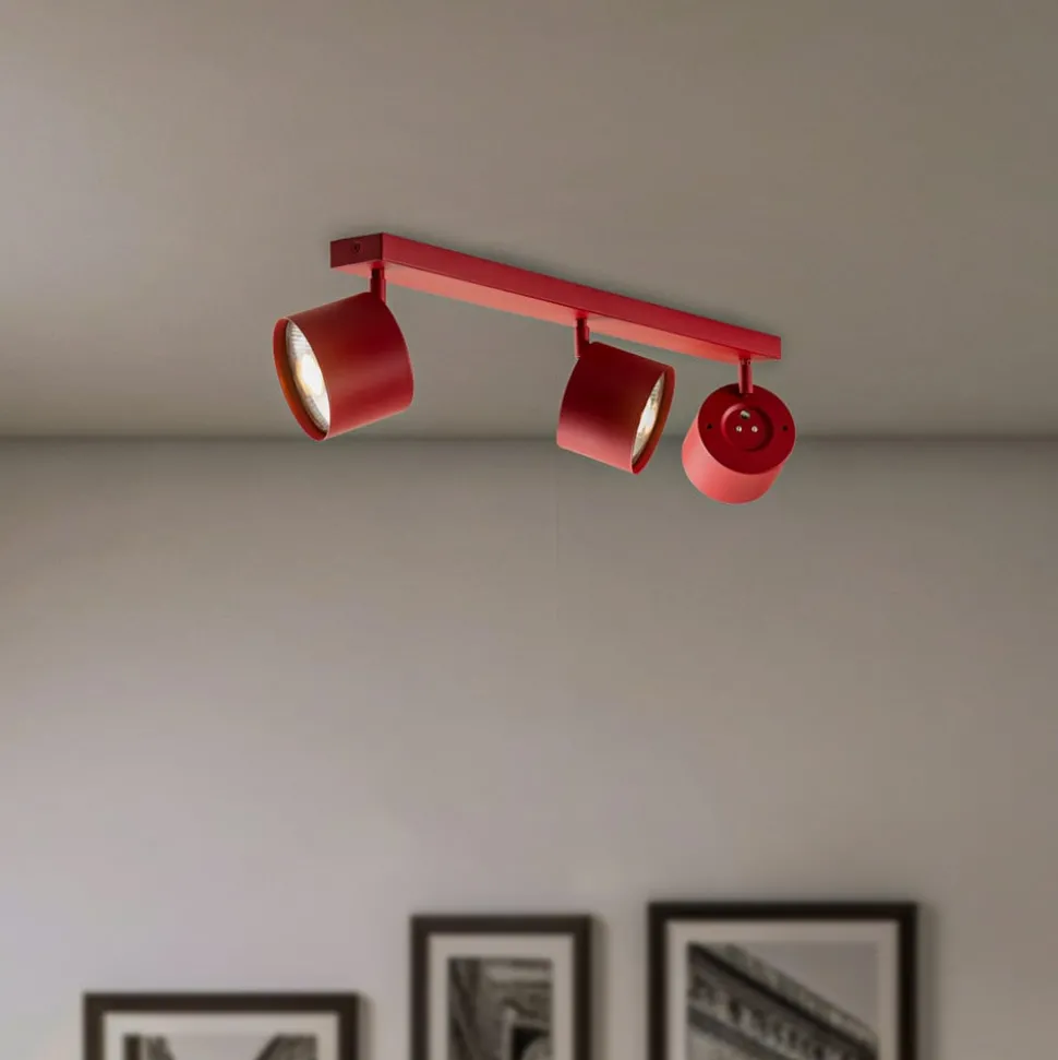 Plafondspot Chloe verstelbaar 3-lamps, rood