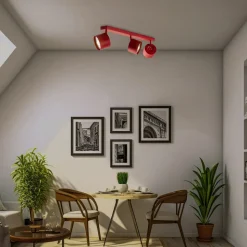 Plafondspot Chloe verstelbaar 3-lamps, rood