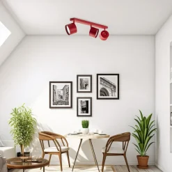Plafondspot Chloe verstelbaar 3-lamps, rood