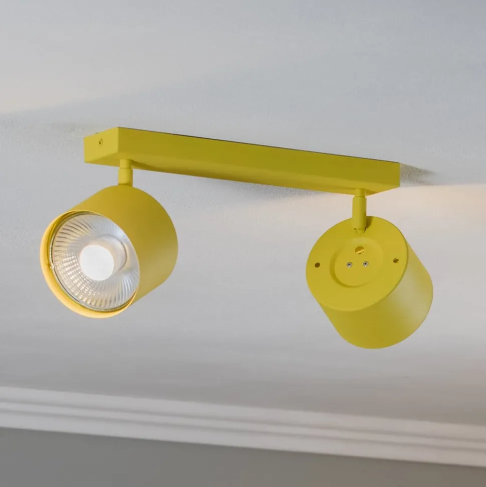 Plafondspot Chloe verstelbaar 2-lamps, geel