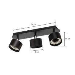 Plafondspot Cloudy 3-lamps zwart