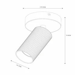 Plafondspot Clubs, 1-lamp, zwart