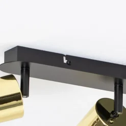 Plafondspot Demia, zwart/messingkleurig, 66 cm, GU10