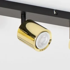 Plafondspot Demia, zwart/messingkleurig, 66 cm, GU10