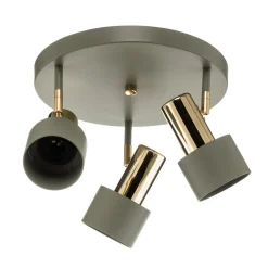 Plafondspot Destin, 3-lamps groen/messing