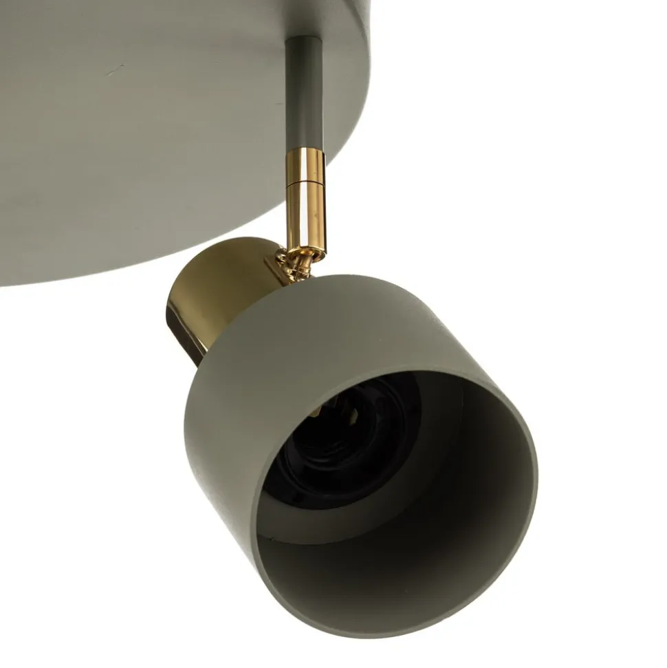 Plafondspot Destin, 3-lamps groen/messing