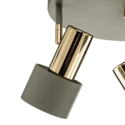 Plafondspot Destin, 3-lamps groen/messing