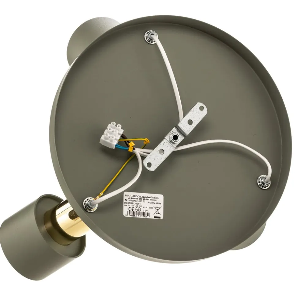 Plafondspot Destin, 3-lamps groen/messing