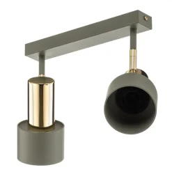 Plafondspot Destin, 2-lamps groen/messing