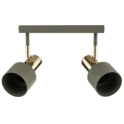 Plafondspot Destin, 2-lamps groen/messing