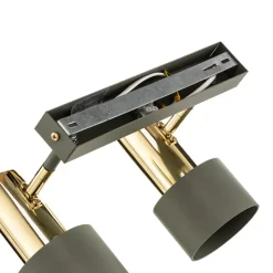 Plafondspot Destin, 2-lamps groen/messing