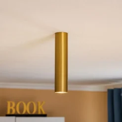 Plafondspot Eye, hoogte 25 cm, messing