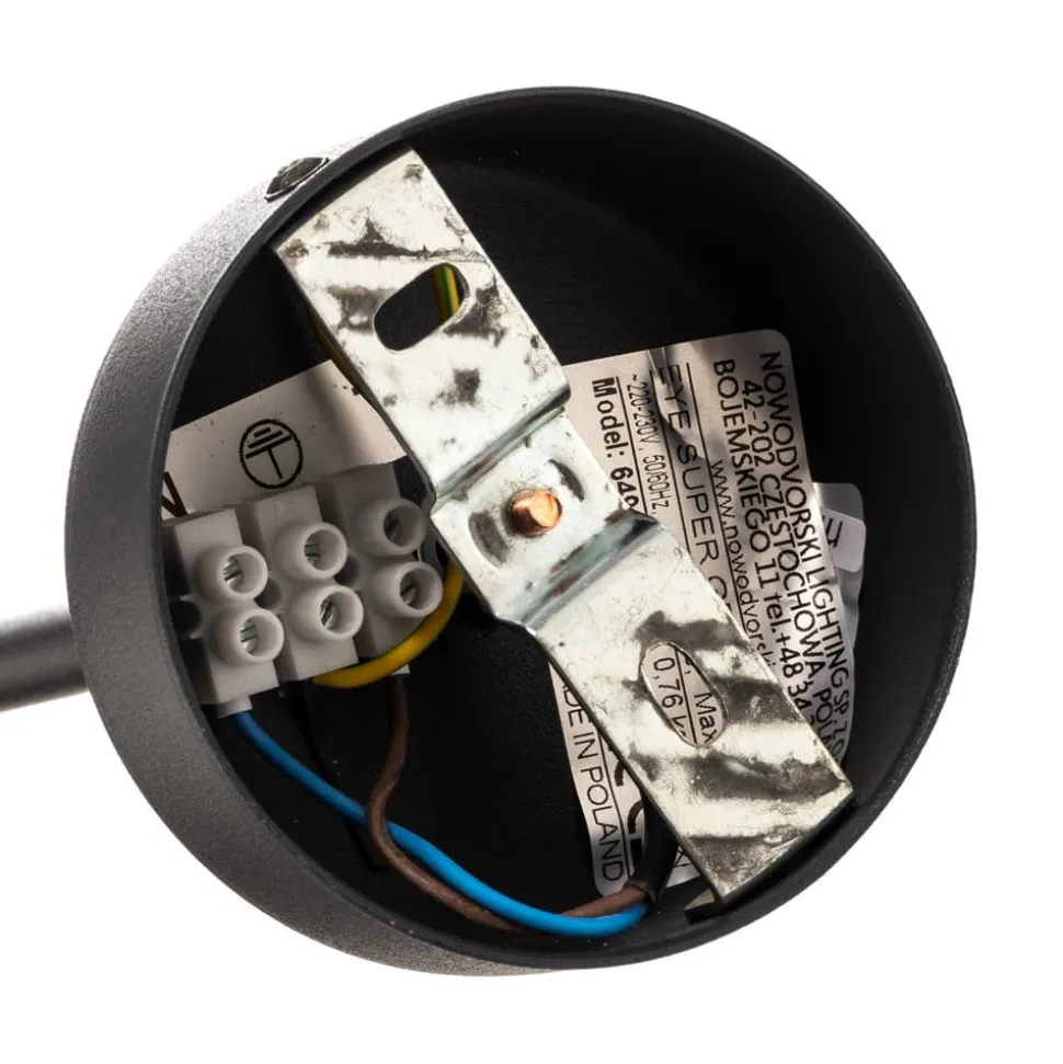 Plafondspot Eye Super, hoogte 58 cm, zwart