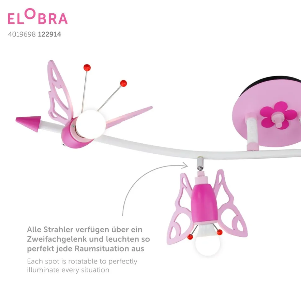 Plafondspot Falter voor kinderkamer, met 4 lampjes