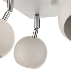 Plafondspot Flame, wit, 4-lamps vierkant